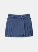 Jupe-short en jean bleu mi-plissée Fille NOSKORETTE / 25H2PFP1JPSP269