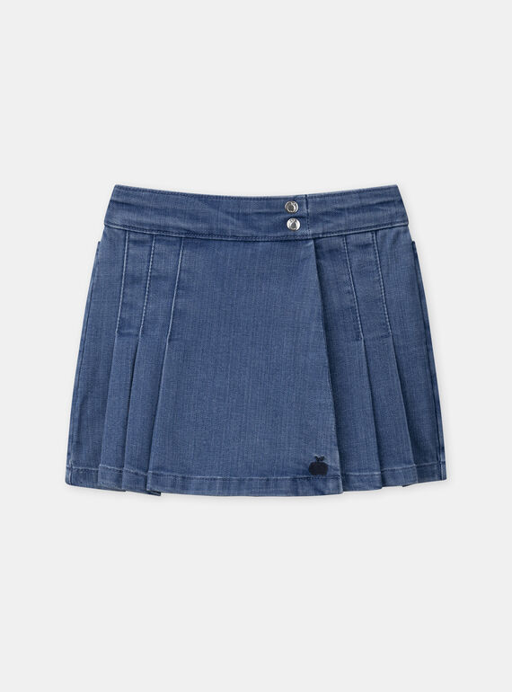 Jupe-short en jean bleu mi-plissée Fille NOSKORETTE / 25H2PFP1JPSP269