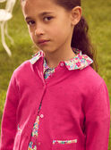 Cardigan rose fuschia à col fleuri Fille NACARDETTE / 25H2PFJ1CAR304