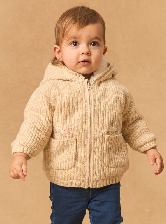 Veste à capuche en tricot  fourré MIMATHILDE / 25E1BF31VESA011