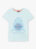 T-shirt bleu imprimé requin ZUZAGE1 / 21E3PGL3TMC614