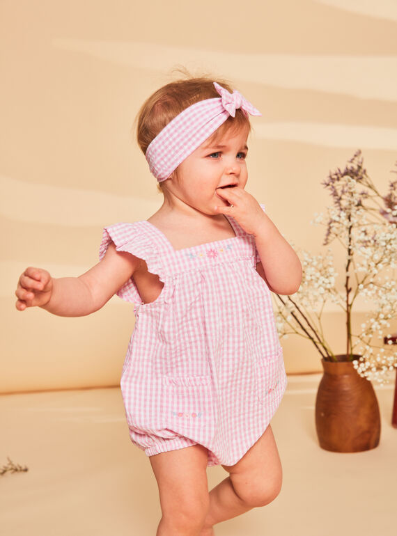 Bandeau écru à imprimé vichy FASINDY / 23E4BFS2BAN001