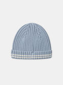 Bonnet bleu en maille Garçon NINASH / 25H4BGE4BON205