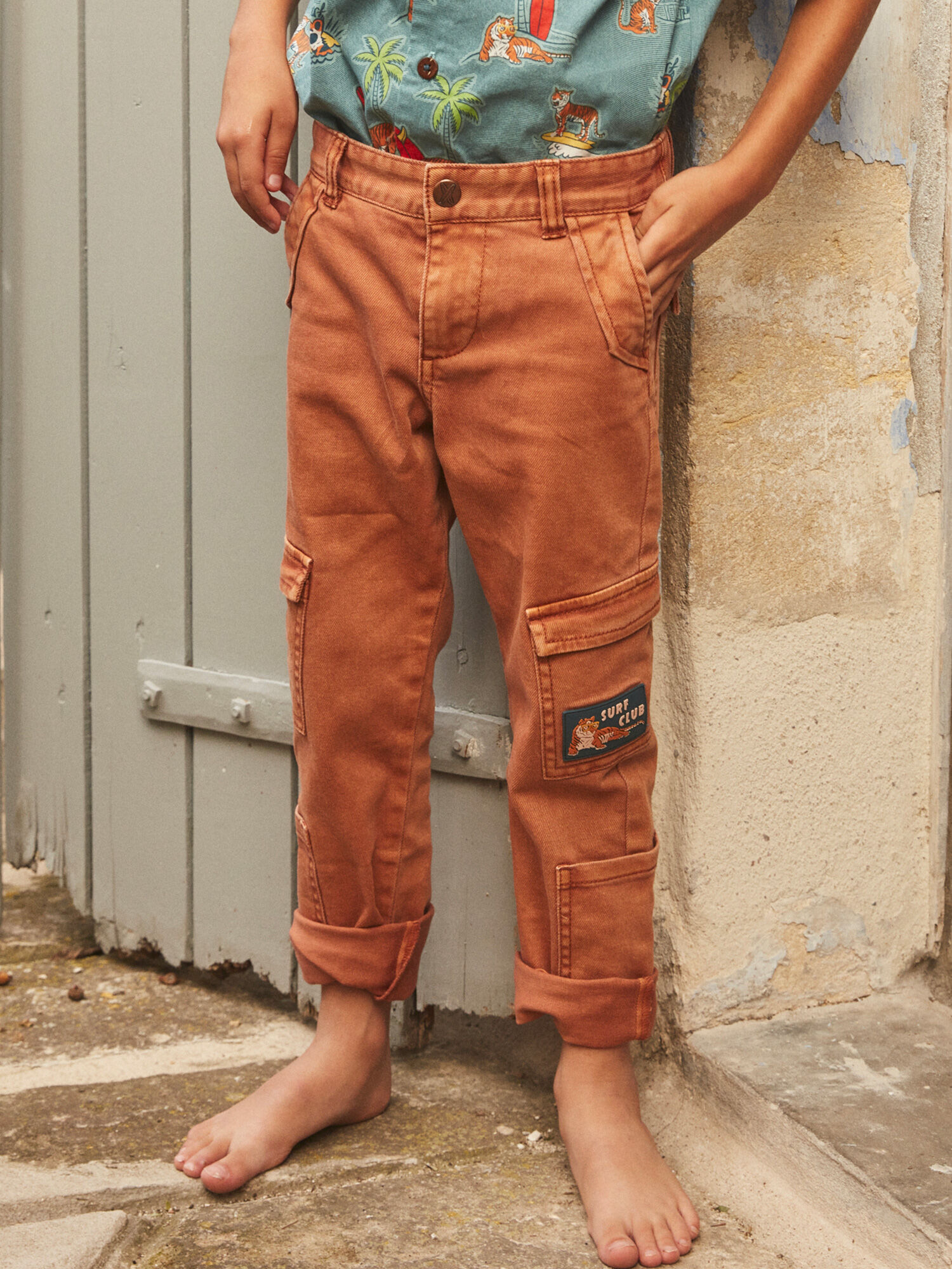 Pantalon garcon avec poche sur le cote shop