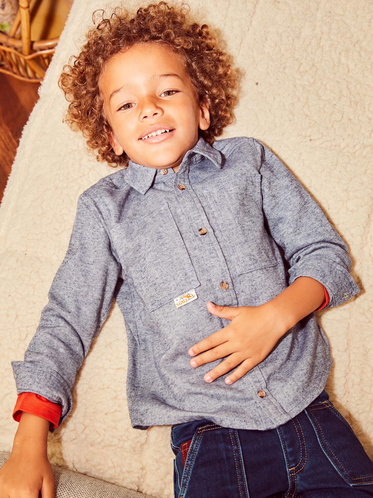 Chemise bleue manches longues