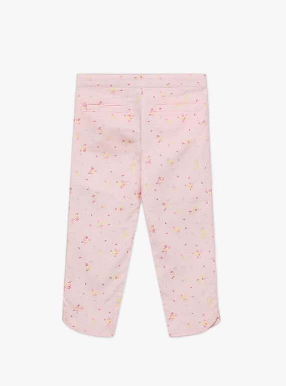 Pantacourt rose imprimé floral TYPOETTE / 20E2PFJ1PCO321