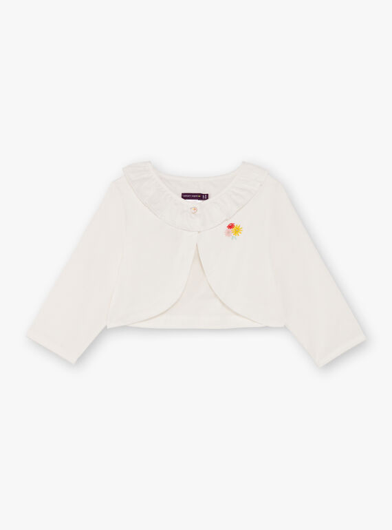 Cardigan écru manches longues enfant fille TAYEPETTE / 20E2PFZ1CAR001