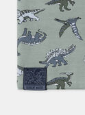 Snood jersey vert sauge imprimé dinosaures MISNODAGE / 25E4PG91SNOG600