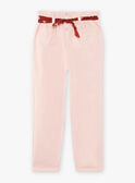 Pantalon nude et ceinture à imprimé fleuri enfant fille CAPATETTE / 22E2PF71PAND319