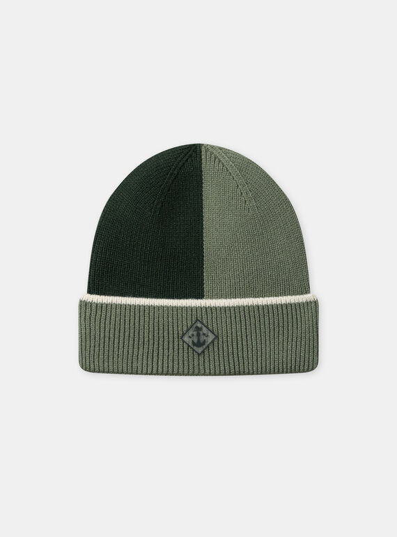 Bonnet vert en maille Garçon NIBORDAGE / 25H4PGE1BONG600