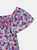 Blouse imprimé fleuri à smock et manches volantes Fille NABLOUETTE / 25H2PFJ1TMC002