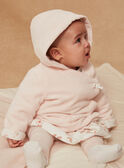Veste à capuche rose pâle en velours GONINE / 23H0CFB1VES301
