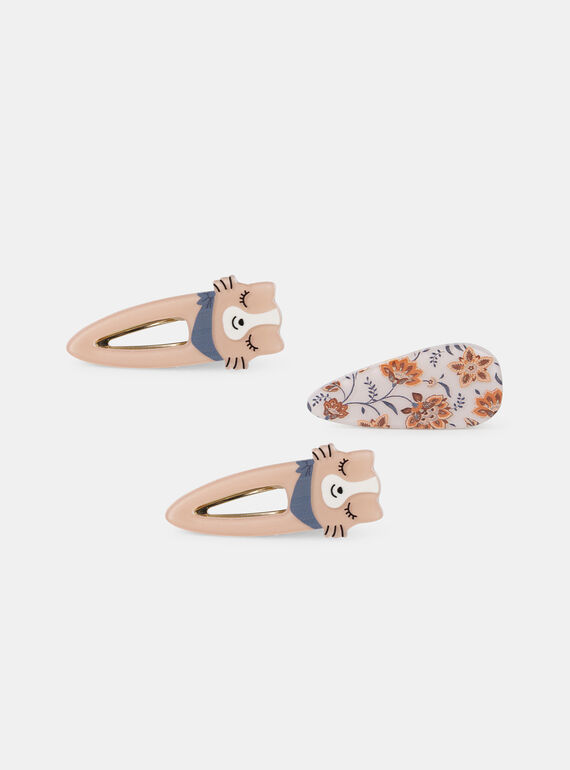 Barrettes chats et fleurs MIPOUPETTE / 25E4PFN2BRTE413