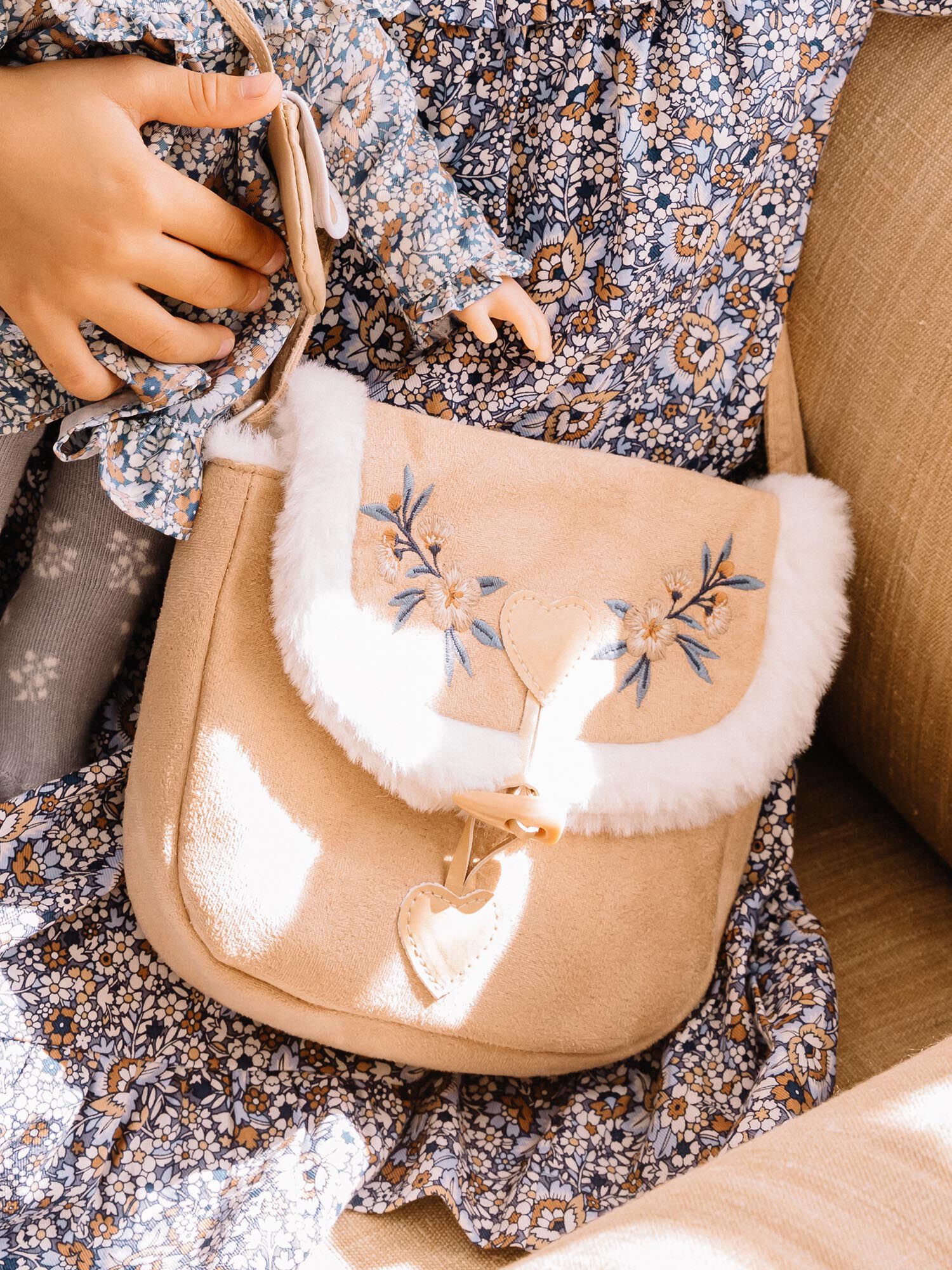 Sac beige sales daim