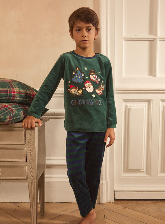 Pyjama Noel vert sapin LAPONAGE / 24H5PGF2PYJG614