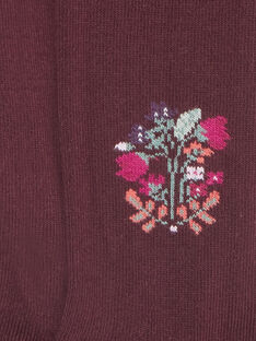 Collant violet à motifs fleuris enfant fille BOUKETTE / 21H4PFQ1COLD302