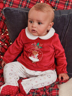 Grenouillère bicolore motif de Noël et bandeau bébé fille BUMANON / 21H5BFI1GREF521
