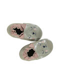 Chausson cuir souple pailletté beige broderie chat bébé fille GNFCHAT / 19WK37Z2D3S080
