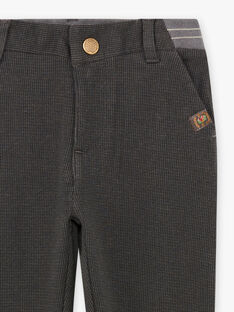 Pantalon gris à carreaux enfant garçon BAMSAGE / 21H3PG23PAN942