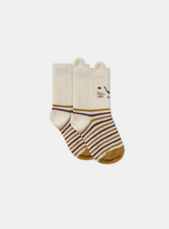 Chaussettes rayées avec visage de lion MAARNO / 25E4BG72SOQ114