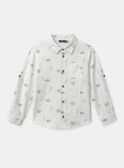 Chemise blanche imprimée à manches ajustables Garçon NACHAGE / 25H3PGJ1CHM632
