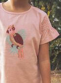 T-shirt rose pâle avec perroquet FITETETTE / 23E2PFD2TMCD300