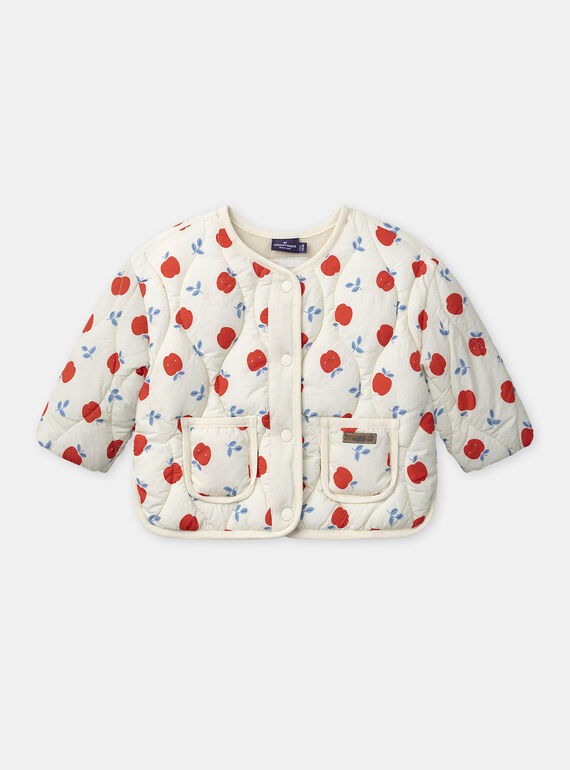 Veste écru matelassé imprimé pommes Bébé Fille NIMORGANE / 25H1BFE1VES002