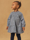 Robe bleue imprimé fleuri et manches longues resserées Bébé Fille NAJULIA / 25H1BFQ1ROB205