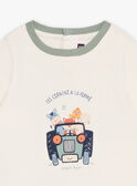 Body-T-shirt vanille à manches longues à motif tracteur et animaux GABORICE / 23H1BG71BOD114