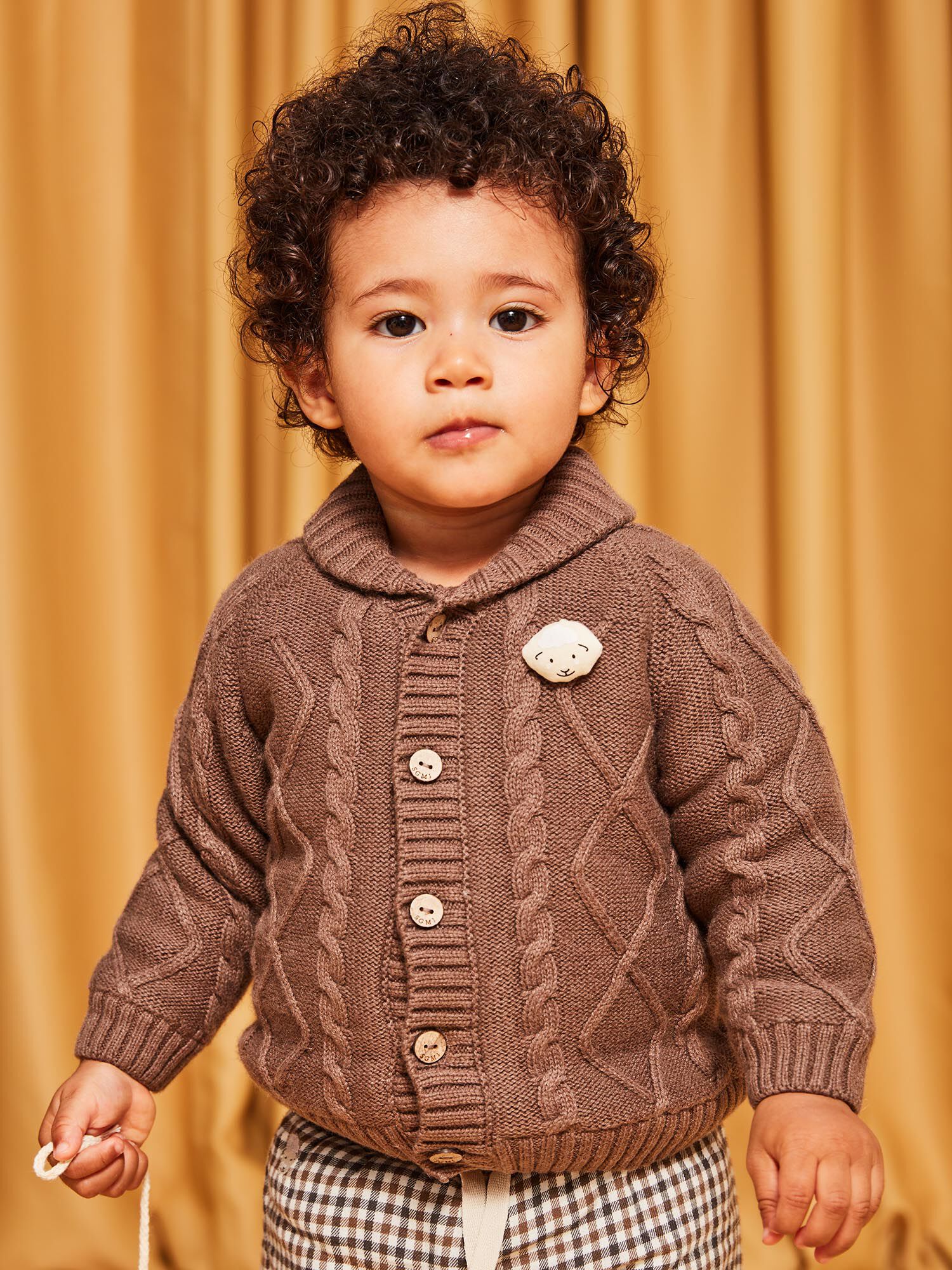 Gilet fourr marron glac
