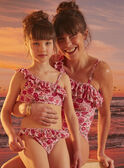 Ensemble maillot de bain 2 pièces rose à imprimé fleuri KLUINDETTE / 24E4PFG1D4LC204