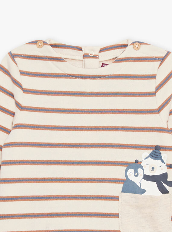 T-shirt à rayures beige DASAM / 22H1BGY3TMLA001