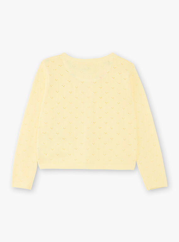Cardigan jaune maille ajourée ZICADETTE / 21E2PFO1CARB104