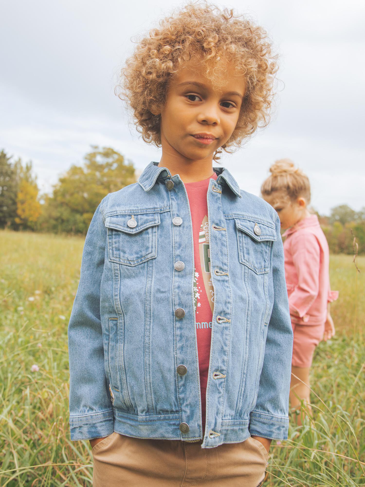 Veste jean garcon sale