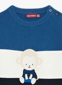 Pull tricolore à motif singe bébé garçon CARAYNAL / 22E1BGK1PUL703