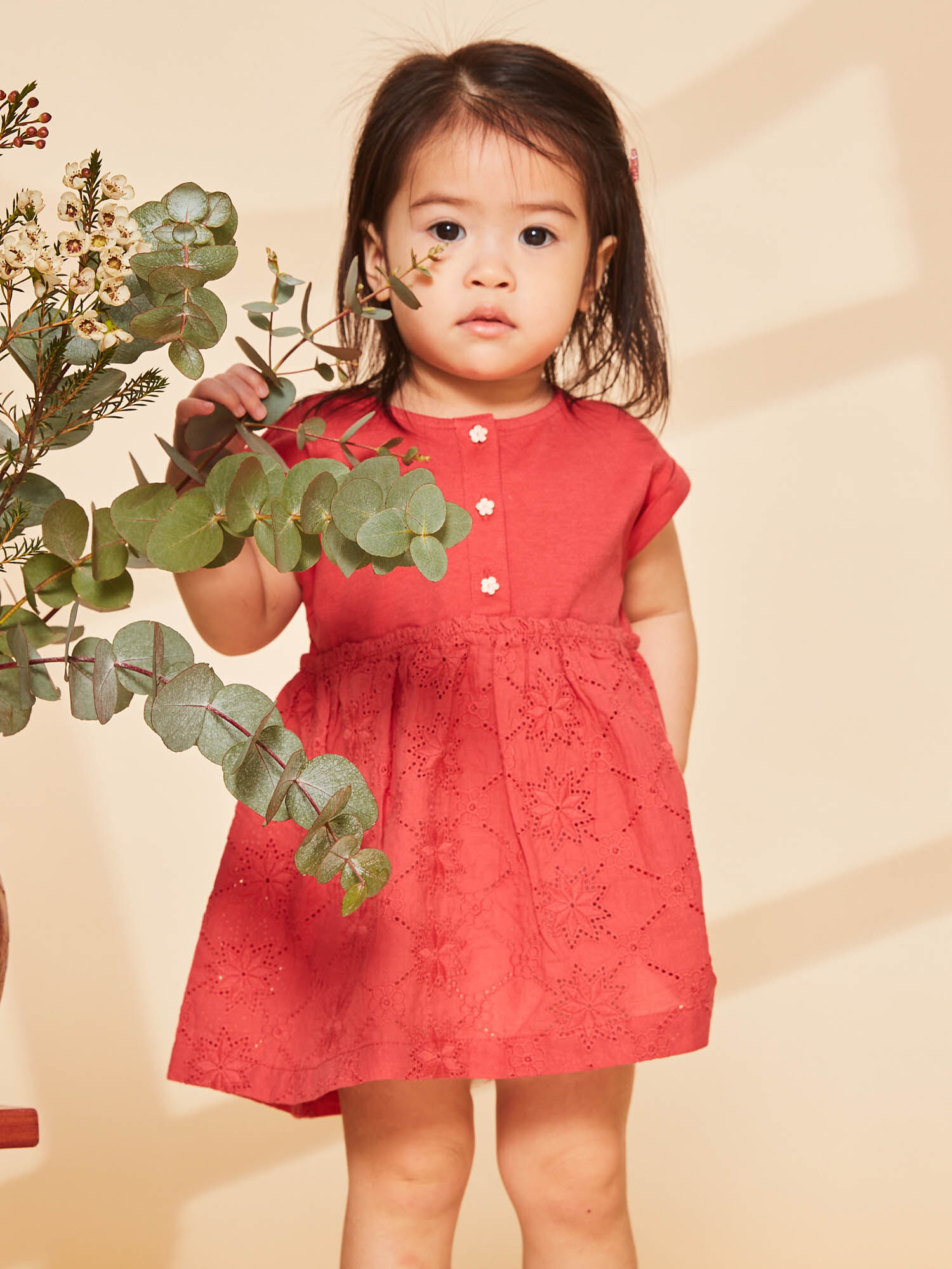 Robe bi matiere coquelicot Fille Sergent Major