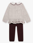 Ensemble blouse et legging bébé fille en molleton DAKORALIE / 22H1BFR1ENS006