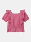 Blouse brodée rose MLATOPETTE / 25E2PFK2CHED300