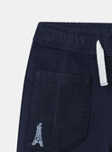 Pantalon bleu foncé à broderie tour eiffel Bébé Garçon NAKARL / 25H1BGQ1PANC209