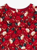 Robe rouge à imprimé fleuri en velours côtelé GAOLLY / 23H1BFQ1ROBF506