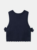 Pull sans manches bleu foncé à noeud Fille NUCLETTE / 25H2PFQ1PSM070