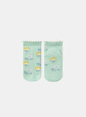 Chaussettes Jacquard Fleur ColoréeBleu Céladon KLISOZETTE / 24E4PFR1SOB204