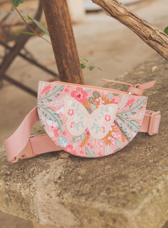 Sac banane vieux rose à patch papillon FIBANAETTE / 23E4PFD1BESD318