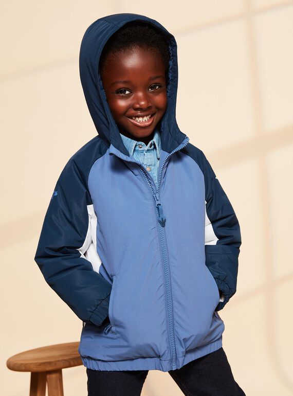 Blouson bleu gris à capuche FRABLOCAGE / 23E3PG53BLO717