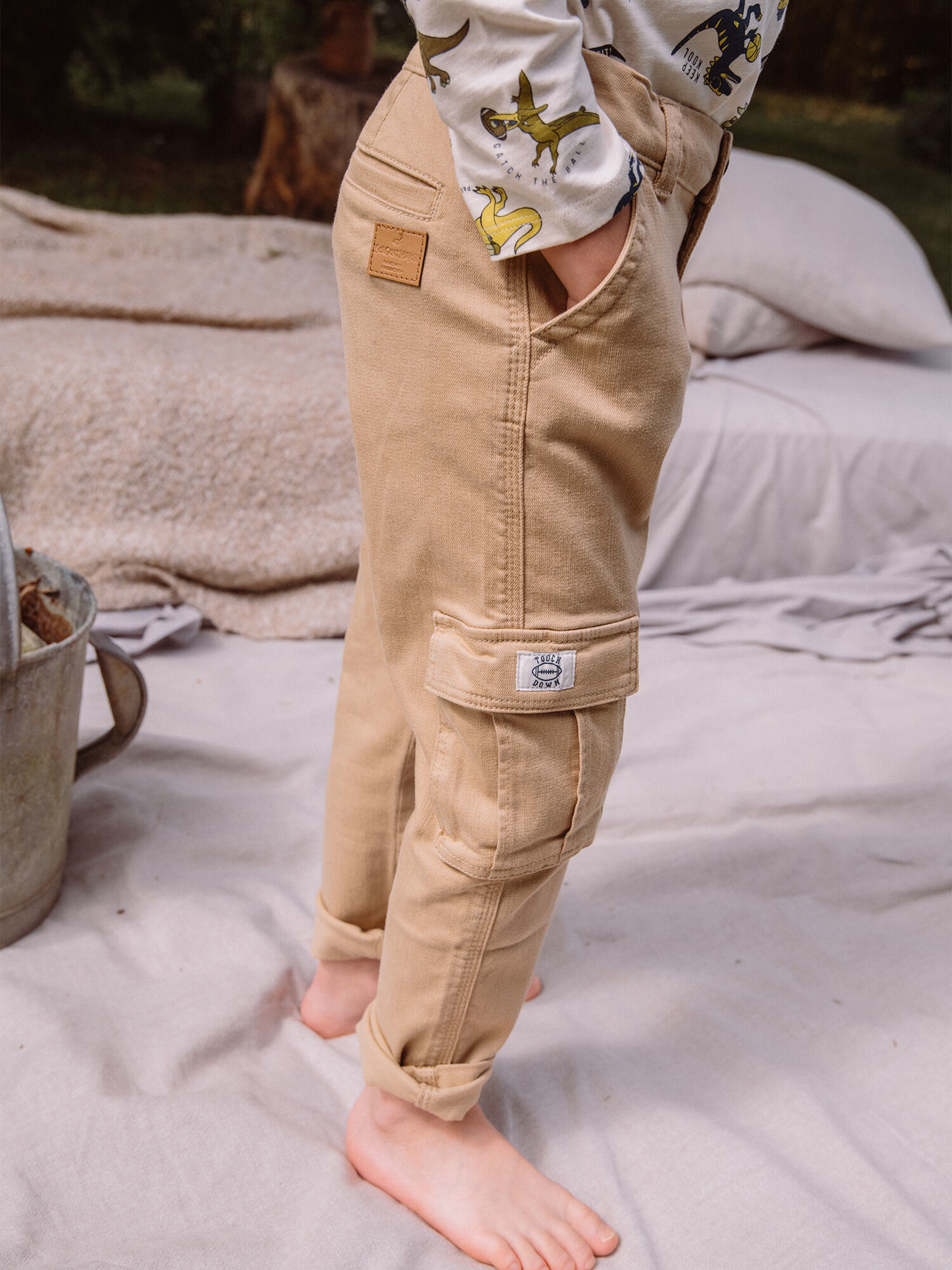Pantalon cargo beige