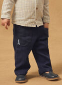 Pantalon bleu foncé à broderie tour eiffel Bébé Garçon NAKARL / 25H1BGQ1PANC209