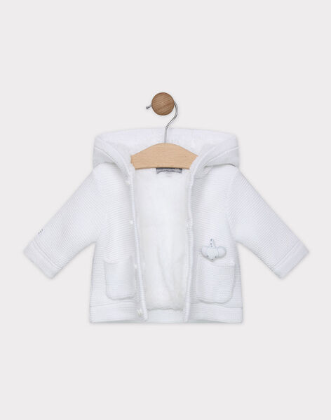 Veste En Point Mousse Blanche Bebe Mixte