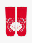Chaussettes rouges à coquillage et fleurs FOCHOETTE / 23E4PFC1SOQ410