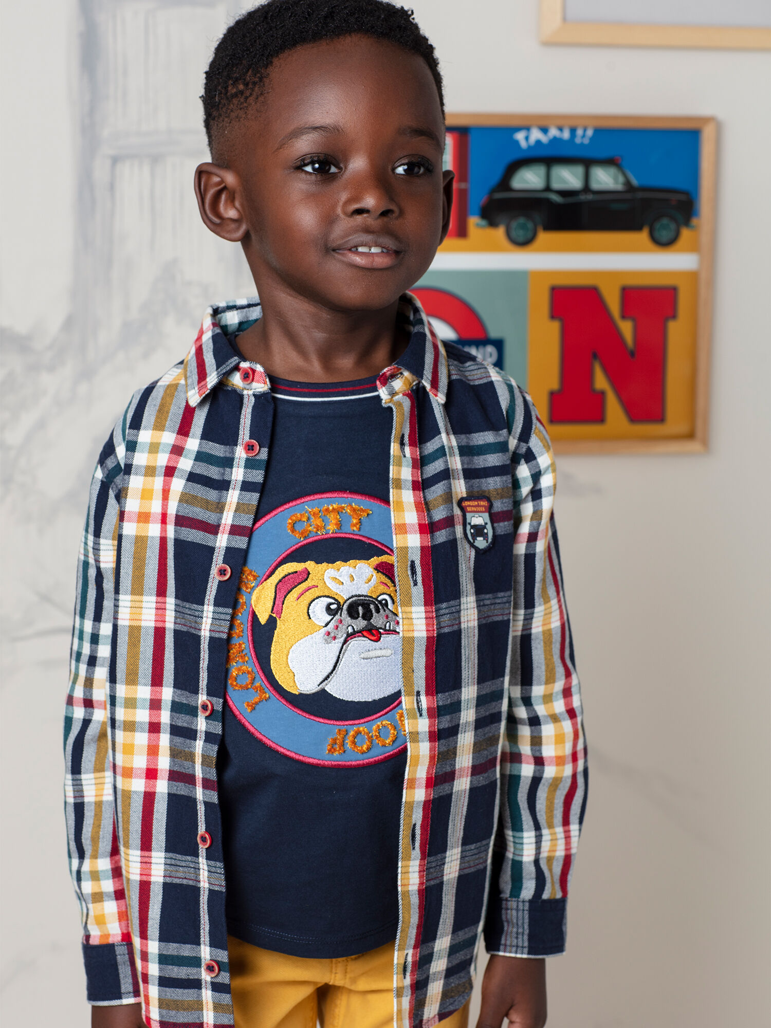 Chemise manches longues a carreaux enfant garcon Garcon Sergent Major