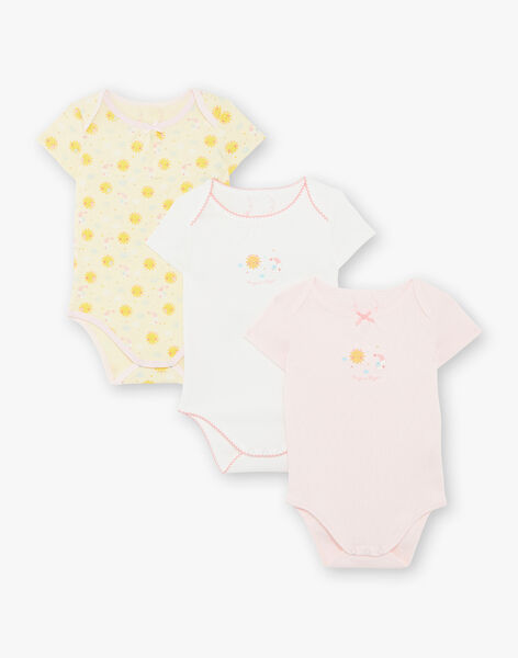 Lot De 3 Bodies Manches Courtes Bebe Fille En Coton Bio Body Bebe Sergentmajor
